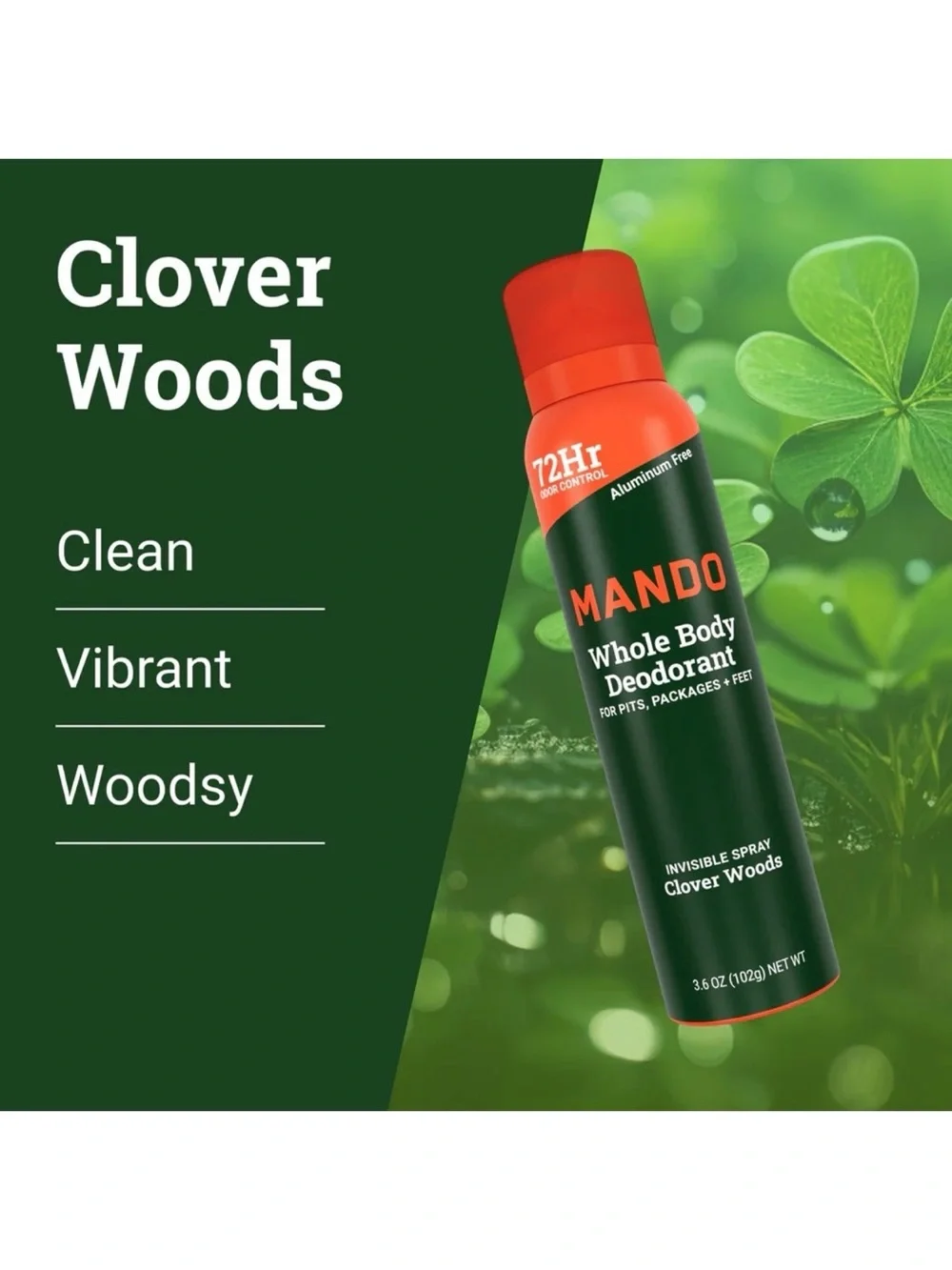 Mando Clover Woods Whole Body Deodorant 3.6oz